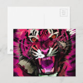 Tiger Roar - Rosa Postkarte (Vorne/Hinten)