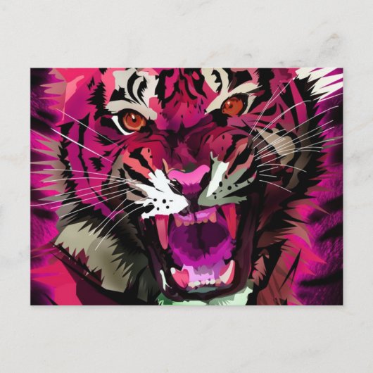 Tiger Roar - Rosa Postkarte (Vorderseite)