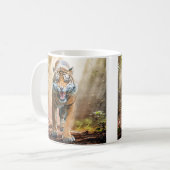Tiger Roaring in einem Dschungel Kunst Kaffeetasse (Vorderseite Links)