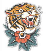 Tiger Roaring Sticker (Vorderseite)