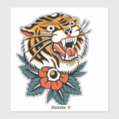 Tiger Roaring Sticker (Blatt)