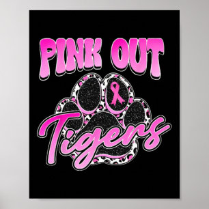 Tiger rocken Fußball gegen Brustkrebs-Frau Poster