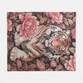 Tiger-Rosa-Blume Fleecedecke (Vorderseite (Horizontal))