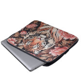 Tiger-Rosa-Blume Laptopschutzhülle (Vorne Knopf)