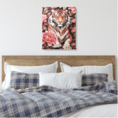 Tiger-Rosa-Blume Leinwanddruck (Insitu (Schlafzimmer))
