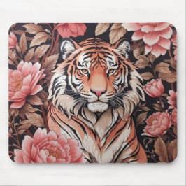 Tiger-Rosa-Blume Mousepad