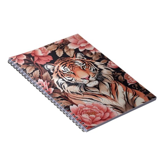 Tiger-Rosa-Blume Notizblock (Rechte Seite)