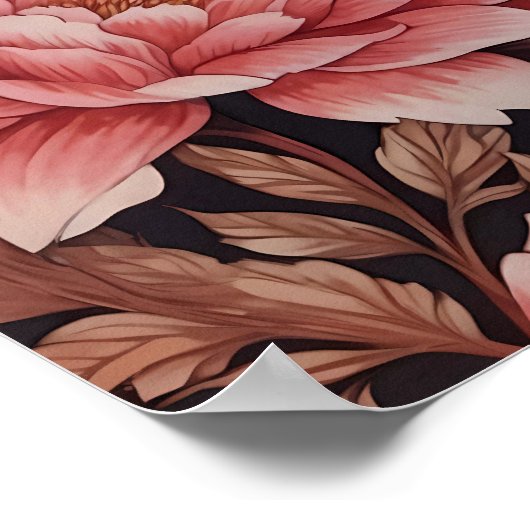 Tiger-Rosa-Blume Poster (Ecke)