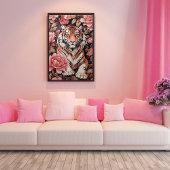 Tiger-Rosa-Blume Poster