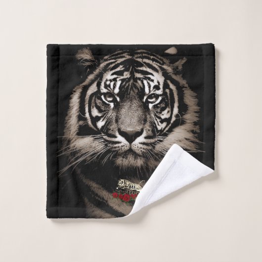 Tiger-Rose Badhandtuch Set (Waschlappen)