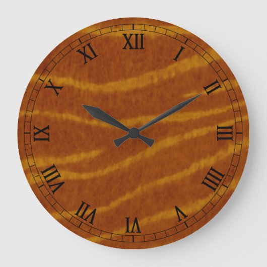 Tiger Round Roman Numerals Clock Große Wanduhr (Vorderseite)
