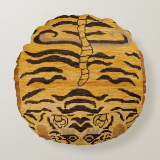 Tiger Rug I Wildtierzucht Rundes Kissen