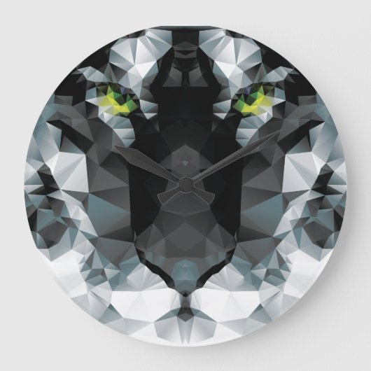 Tiger-runde (große) Wanduhr (Vorderseite)