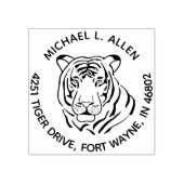 Tiger-Runde-Rücksendeadresse Gummistempel (Prägung)