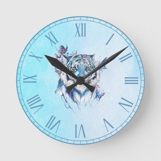 Tiger Runde Wanduhr (Vorderseite)
