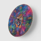 Tiger Runde Wanduhr (Winkel)