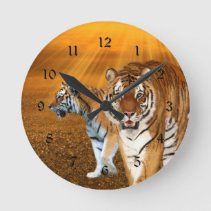 Tiger Runde Wanduhr