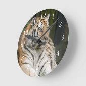 Tiger Runde Wanduhr (Winkel)