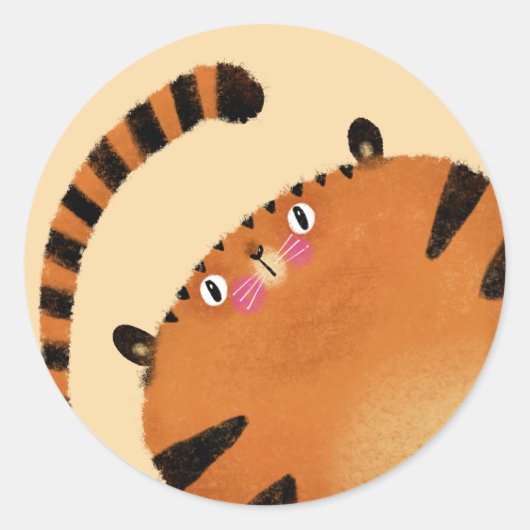 Tiger Runder Aufkleber (Vorderseite)
