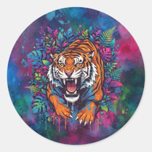 Tiger Runder Aufkleber