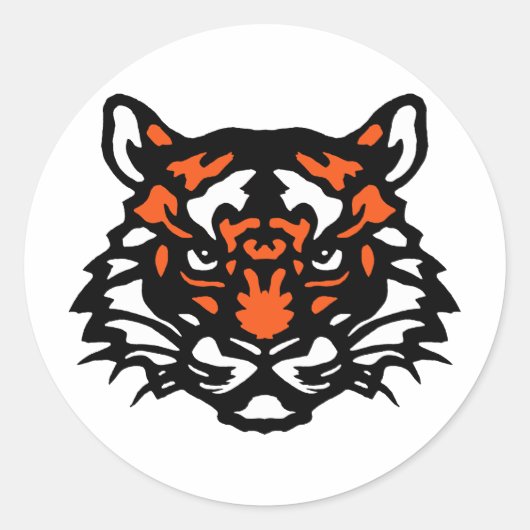 Tiger Runder Aufkleber (Vorderseite)