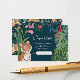 Tiger Safari Baby Dusche Windeln Raffle Umschließu Begleitkarte