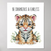 Tiger Safari Kinderzimmer Poster - Sei mutig und f (Vorne)