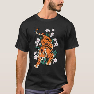 Tiger Sakura Cherry Blossom Blume Kawaii Otaku Ka T-Shirt