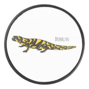 Tiger-Salamander-Cartoon Eishockey Puck