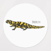 Tiger-Salamander-Cartoon Etiketten (Design 2)