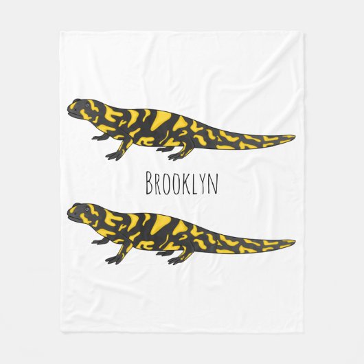 Tiger-Salamander-Cartoon Fleecedecke (Vorderseite)