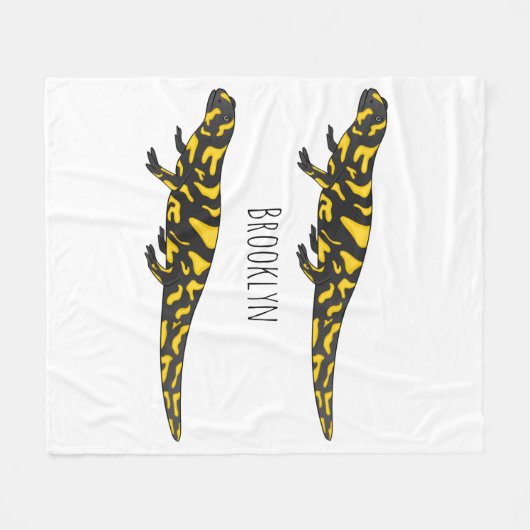 Tiger-Salamander-Cartoon Fleecedecke (Vorderseite (Horizontal))