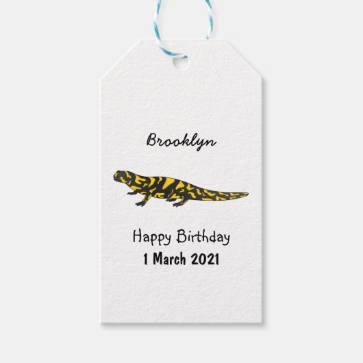 Tiger-Salamander-Cartoon Geschenkanhänger (Vorderseite)
