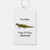 Tiger-Salamander-Cartoon Geschenkanhänger (Rückseite)