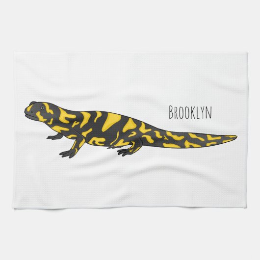 Tiger-Salamander-Cartoon Geschirrtuch (Horizontal)