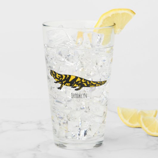 Tiger-Salamander-Cartoon Glas (Rückseite Ice)