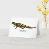 Tiger-Salamander-Cartoon Karte (Gelbe Blume)