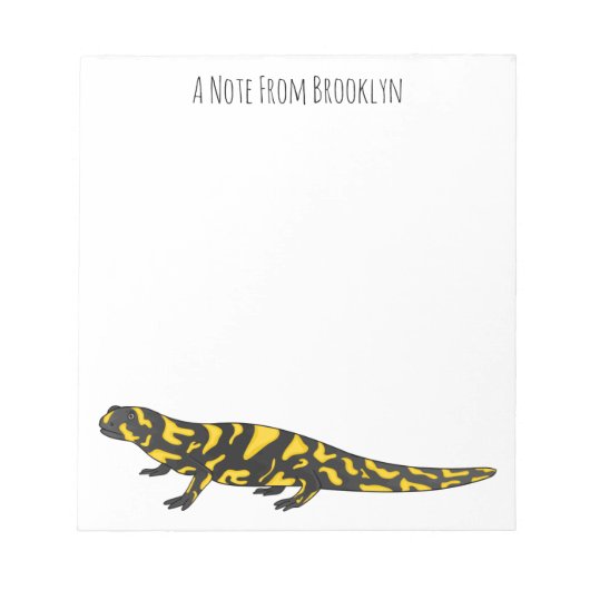 Tiger-Salamander-Cartoon Notizblock (Vorderseite)