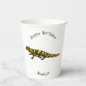 Tiger-Salamander-Cartoon Pappbecher (Rückseite)