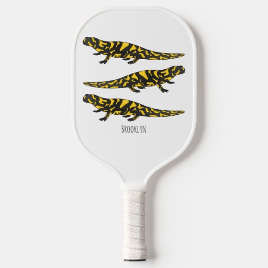 Tiger-Salamander-Cartoon Pickleball Schläger (Vorderseite)