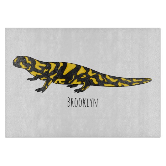 Tiger-Salamander-Cartoon Schneidebrett (Vorderseite)