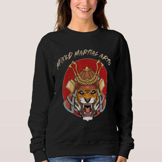Tiger Samurai Head MIXED MARTIAL ARTS Cage Fighter Sweatshirt (Vorderseite)