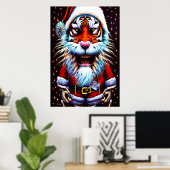 Tiger Santa Claus | AI Art Poster (Heimbüro)