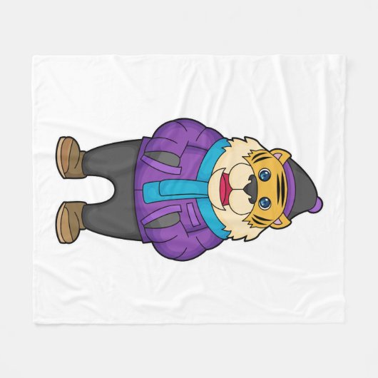 Tiger Scarf Beanie Fleecedecke (Vorderseite (Horizontal))