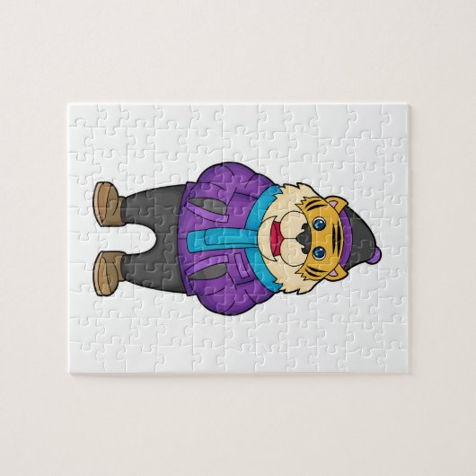 Tiger Scarf Beanie Puzzle (Horizontal)