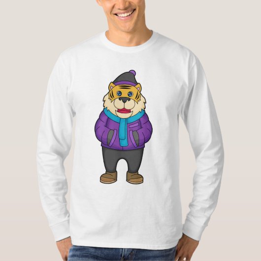 Tiger Scarf Beanie T-Shirt (Vorderseite)