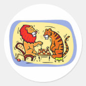 Tiger Schach Runder Aufkleber (Vorderseite)