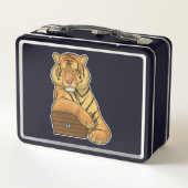 Tiger Schatztruhe Metall Brotdose (Rückseite)