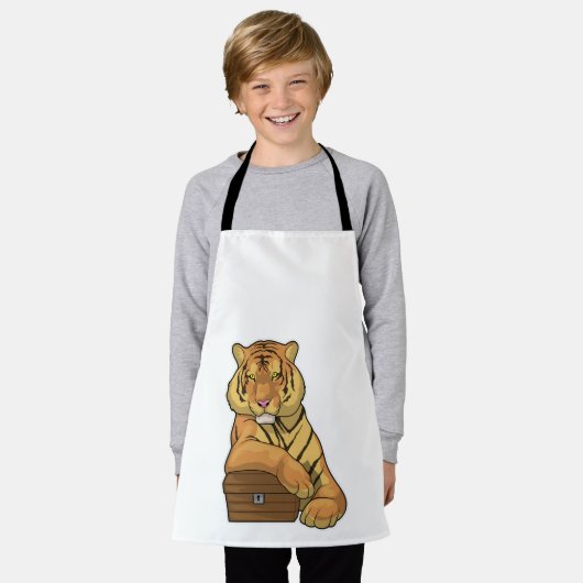 Tiger Schatztruhe Schürze (Getragen)