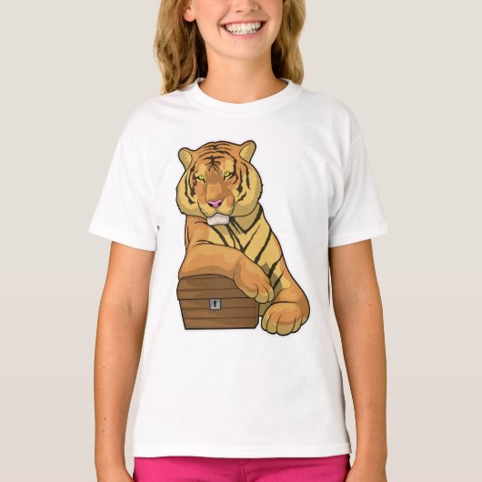 Tiger Schatztruhe T-Shirt (Vorderseite)